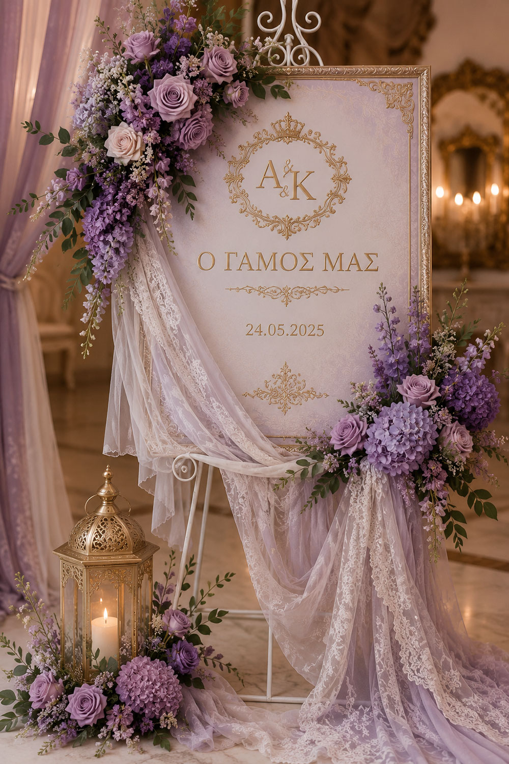 Luxury Welcome Sign – Αναμνηστικό Κάδρο Γάμου | Bridgerton Collection